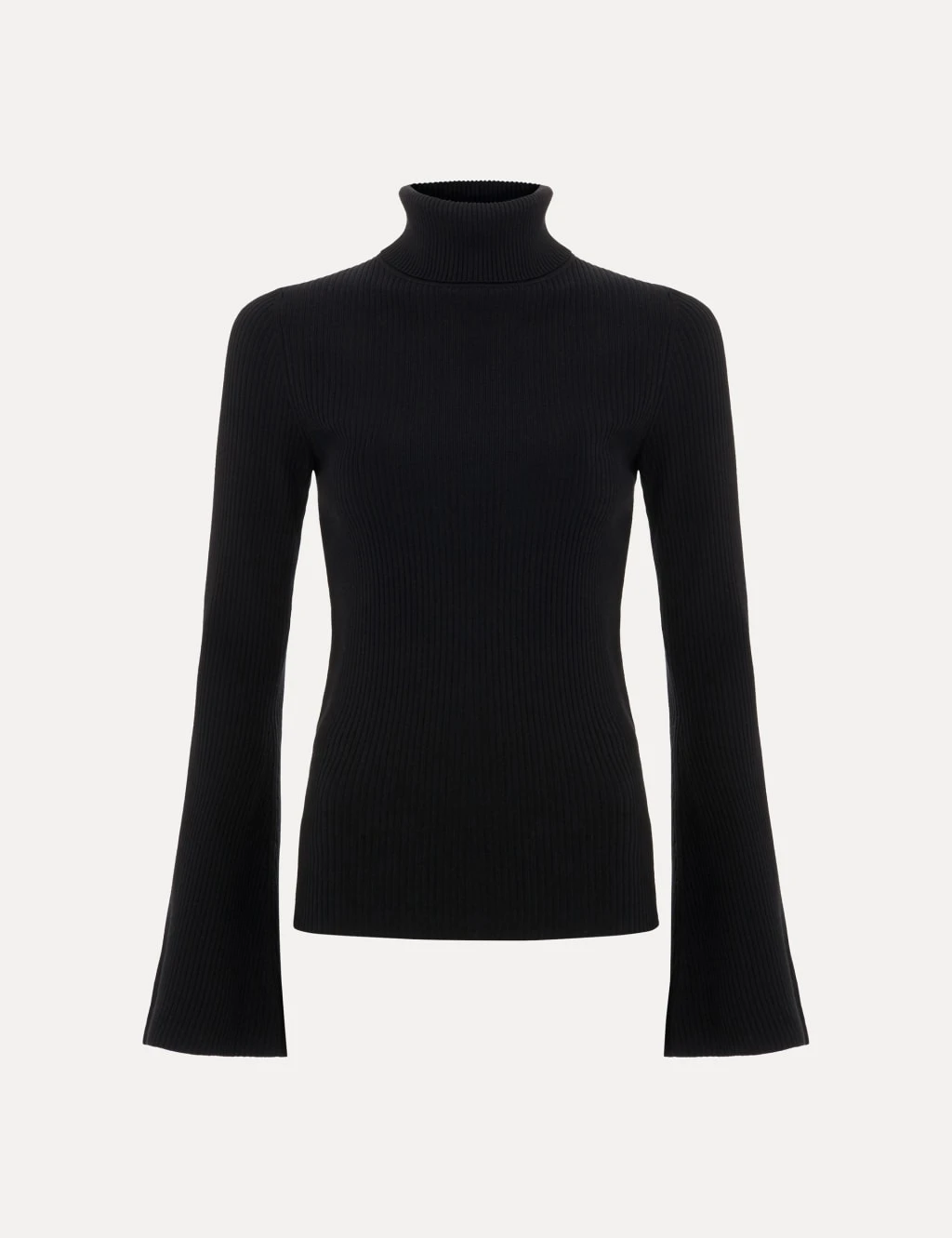 Ribbed Roll Neck Fluted Sleeve Jumper 16 Ribbed Roll Neck Fluted Sleeve Jumper - Image 16