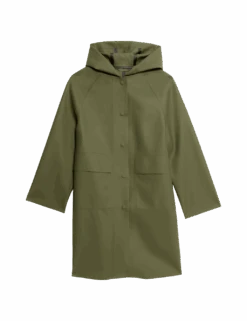 Rubber Hooded Clean Longline Parka Coat -Cyberjammies Store rubber hooded clean longline parka coat 1