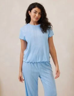 Ruffle Hem Pointelle Pyjama Set -Cyberjammies Store ruffle hem pyjama set 2