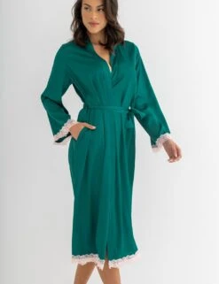 Pour Moi Satin & Lace Wide Sleeve Robe -Cyberjammies Store satin and lace wide sleeve robe 4