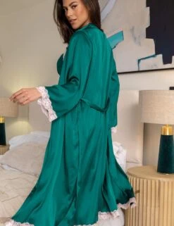 Pour Moi Satin & Lace Wide Sleeve Robe -Cyberjammies Store satin and lace wide sleeve robe 6