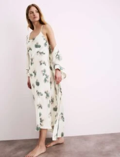 Satin Floral Long Chemise -Cyberjammies Store satin floral long chemise 10