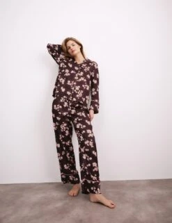 Satin Floral Print Pyjama Set -Cyberjammies Store satin floral print pyjama set 16