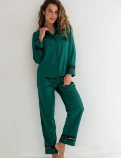 Pour Moi Satin Lace Pyjama Set -Cyberjammies Store satin lace pyjama set 11