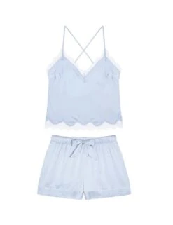 Satin Lace Trim Shortie Set -Cyberjammies Store satin lace trim shortie set 12