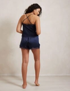 Satin Lace Trim Shortie Set -Cyberjammies Store satin lace trim shortie set 5