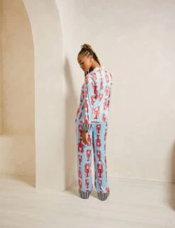 Satin Lobster Print Pyjama Set 39 Satin Lobster Print Pyjama Set -Cyberjammies Store satin lobster print pyjama set 19