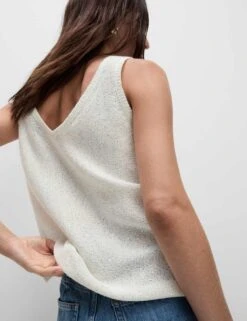 Sequin Textured V-Neck Knitted Vest -Cyberjammies Store sequin textured v neck knitted vest 11