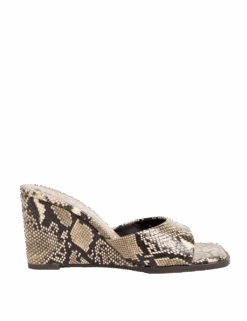 Snake Print Slip On Wedge Square Toe Mules -Cyberjammies Store snake print slip on wedge square toe mules