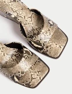 Snake Print Slip On Wedge Square Toe Mules -Cyberjammies Store snake print slip on wedge square toe mules 5