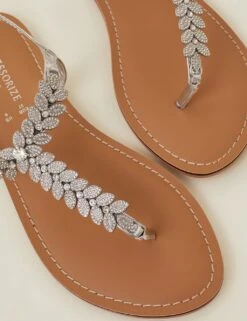 Accessorize Sparkle Ankle Strap Flat Toe Thong Sandals -Cyberjammies Store sparkle ankle strap flat toe thong sandals 3