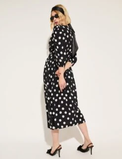 Spot Print V-Neck Midi Skater Dress -Cyberjammies Store spot print v neck midi skater dress 6