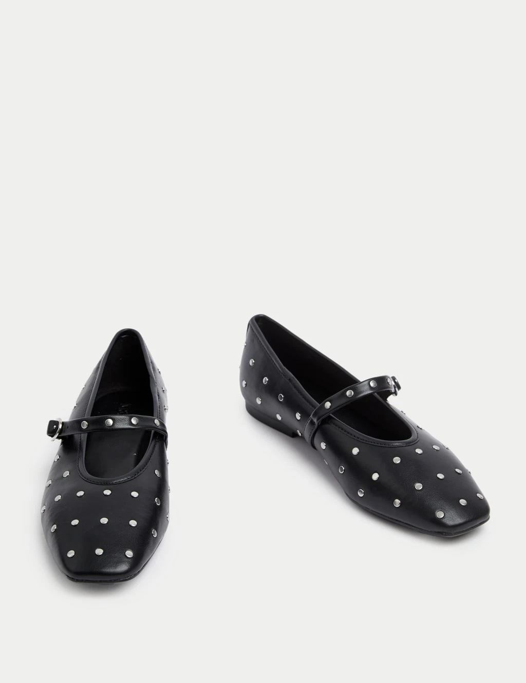 Studded Buckle Flat Ballet Pumps 12 Studded Buckle Flat Ballet Pumps - Image 12
