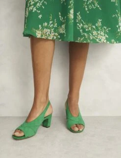 Suede Block Heel Slingback Open Toe Sandals -Cyberjammies Store suede block heel slingback open toe sandals 10