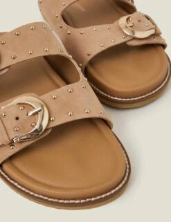 Accessorize Suede Buckle Studded Footbed Sliders -Cyberjammies Store suede buckle studded footbed sliders 4