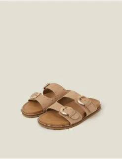 Accessorize Suede Buckle Studded Footbed Sliders -Cyberjammies Store suede buckle studded footbed sliders 5