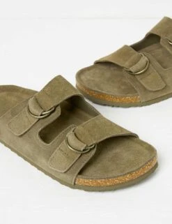 Suede Double Strap Buckle Flat Sandals -Cyberjammies Store suede double strap buckle flat sandals 5