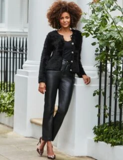 Textured Crew Neck Button Front Cardigan -Cyberjammies Store textured crew neck button front cardigan 9