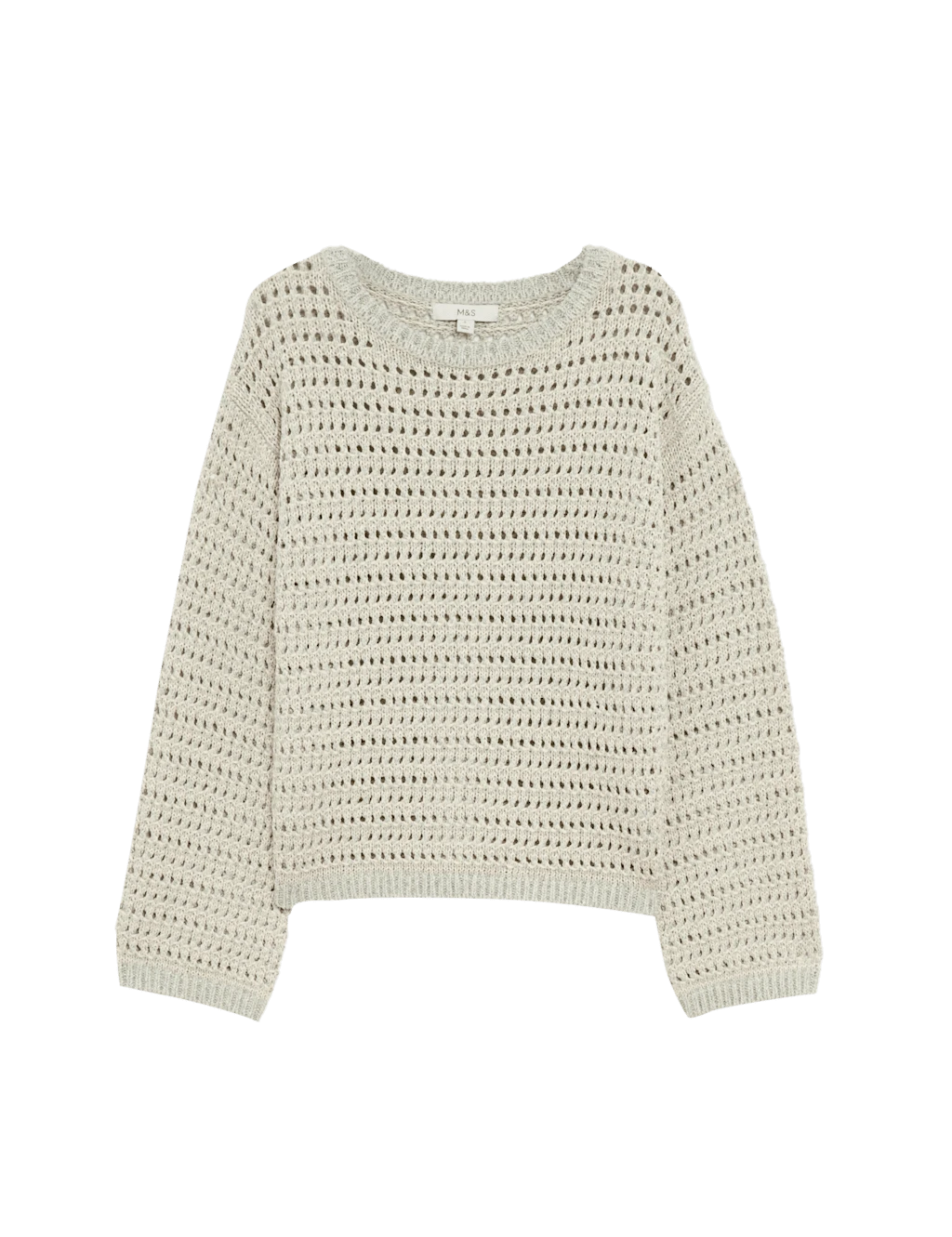 Textured Crew Neck Jumper With Cotton 9 Textured Crew Neck Jumper With Cotton - Image 9