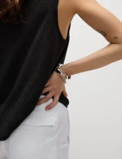 Textured Crew Neck Knitted Vest With Cotton -Cyberjammies Store textured crew neck knitted vest with cotton 9