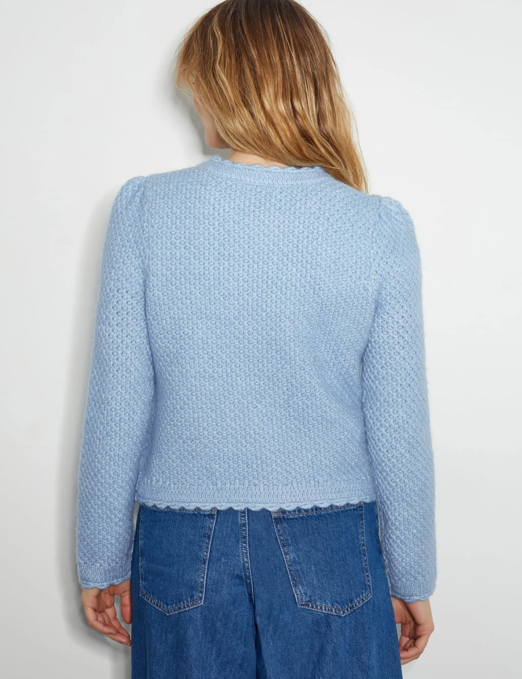 MONSOON Textured Scallop Edge Cropped Cardigan 5 MONSOON Textured Scallop Edge Cropped Cardigan - Image 5