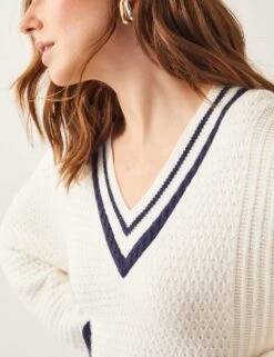 MONSOON Textured V-Neck Jumper With Wool -Cyberjammies Store textured v neck jumper with wool 6