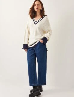 MONSOON Textured V-Neck Jumper With Wool -Cyberjammies Store textured v neck jumper with wool 7