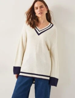MONSOON Textured V-Neck Jumper With Wool -Cyberjammies Store textured v neck jumper with wool 9