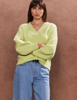 Textured V-Neck Relaxed Jumper -Cyberjammies Store textured v neck relaxed jumper 3