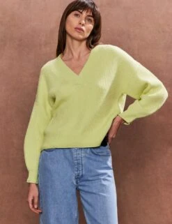 Textured V-Neck Relaxed Jumper -Cyberjammies Store textured v neck relaxed jumper 4