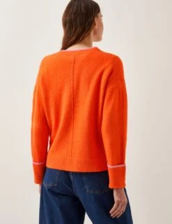 MONSOON V-Neck Contrast Trim Cardigan -Cyberjammies Store v neck contrast trim cardigan 4