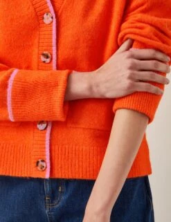 MONSOON V-Neck Contrast Trim Cardigan -Cyberjammies Store v neck contrast trim cardigan 5