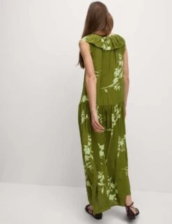 V-Neck Frill Detail Midaxi Relaxed Dress -Cyberjammies Store v neck frill detail midaxi relaxed dress 12