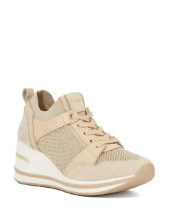 Dune London Wide Fit Metallic Detail Wedge Trainers -Cyberjammies Store wide fit metallic detail wedge trainers 6