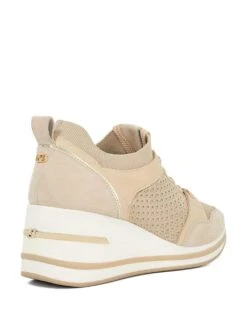 Dune London Wide Fit Metallic Detail Wedge Trainers -Cyberjammies Store wide fit metallic detail wedge trainers 7