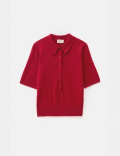 Wool Blend Textured Polo Neck Knitted Top -Cyberjammies Store wool blend textured polo neck knitted top 5