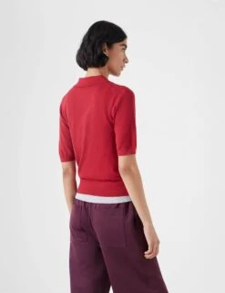 Wool Blend Textured Polo Neck Knitted Top -Cyberjammies Store wool blend textured polo neck knitted top 8