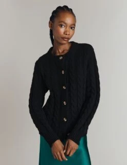 Ghost Wool Rich Cable Knit Cardigan -Cyberjammies Store wool rich cable knit cardigan 15