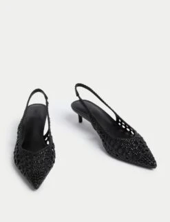 Woven Kitten Heel Slingback Shoes 29 Woven Kitten Heel Slingback Shoes -Cyberjammies Store woven kitten heel slingback shoes 8